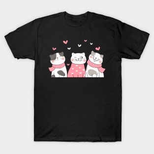 Three Cats Three Moods T-Shirt